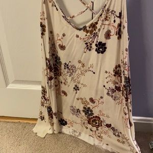 Floral AE criss cross back tank top